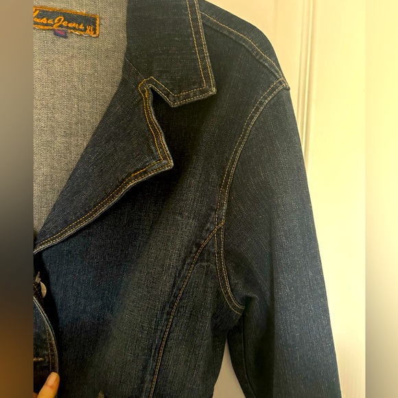 Yuka Jeans Dark Denim Jean Jacket with Silver Embellishment - Picture 4 of 14